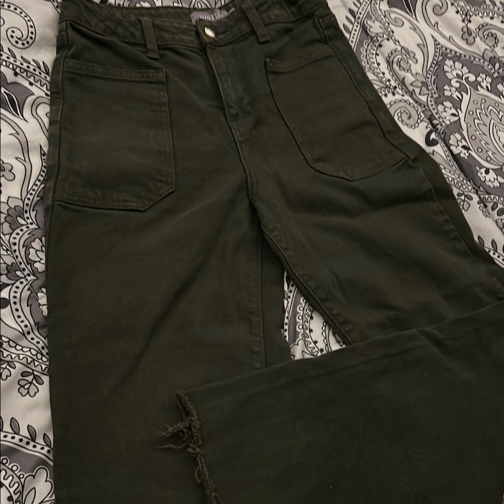Just USA Green Jeans Fitted Denim Bottoms